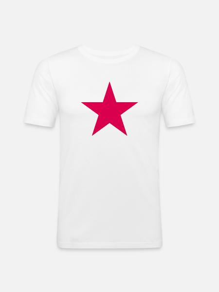 Neonpink Stern - Männer Slim Fit T-Shirt - Weiß
