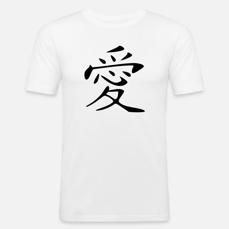 Love Kanji - Men's Slim Fit T-Shirt - white