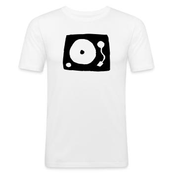 tourne-disque - T-shirt près du corps Homme - blanc - Devant - Nik (191cm)