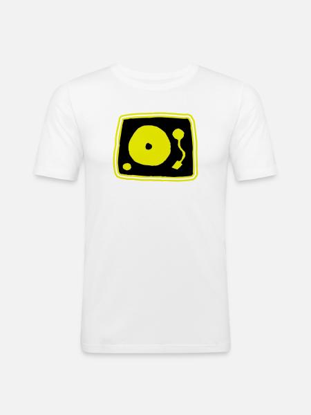 Record player - Men's Slim Fit T-Shirt - white