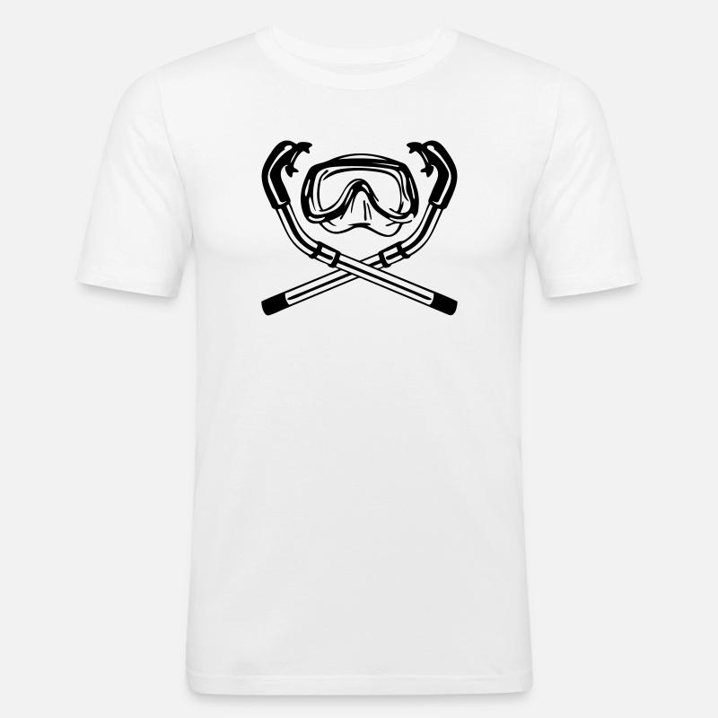taucher - diving is not a crime - Männer Slim Fit T-Shirt - Weiß