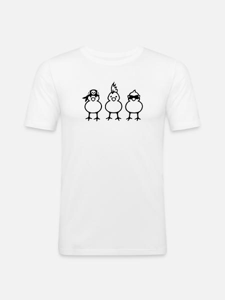 Drei coole Küken - Männer Slim Fit T-Shirt - Weiß