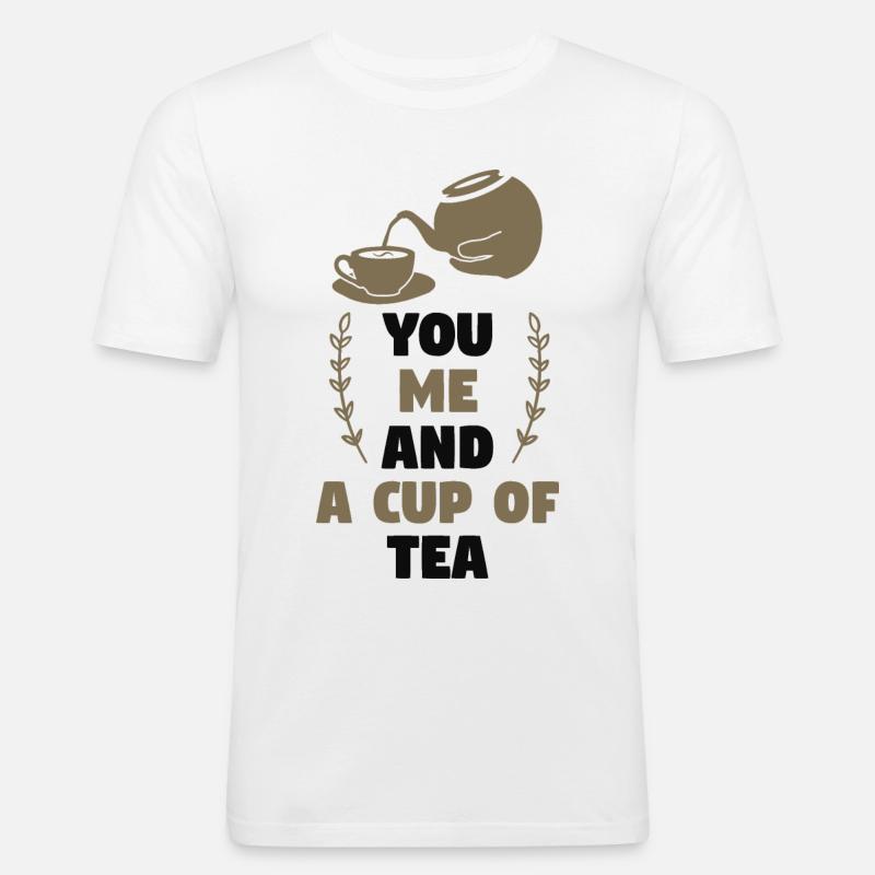 Tee Trinker Spruch - Männer Slim Fit T-Shirt - Weiß