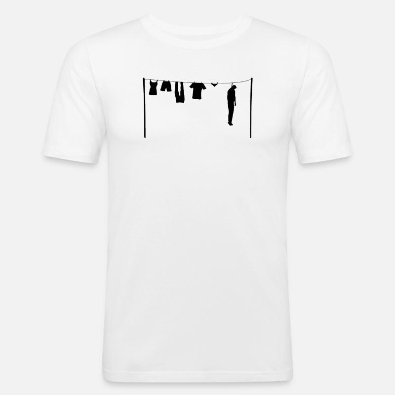 Der Gehängte - Männer Slim Fit T-Shirt - Weiß
