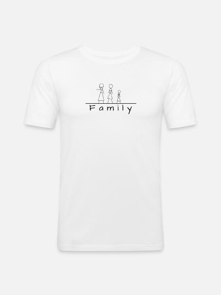 Stick figure family - Men's Slim Fit T-Shirt - white