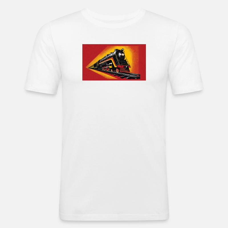 Zug 1 2 - Männer Slim Fit T-Shirt - Weiß