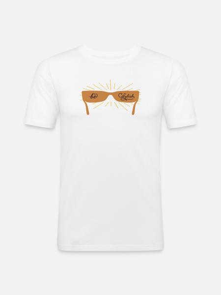 be stylish with sunglasses - Men's Slim Fit T-Shirt - white