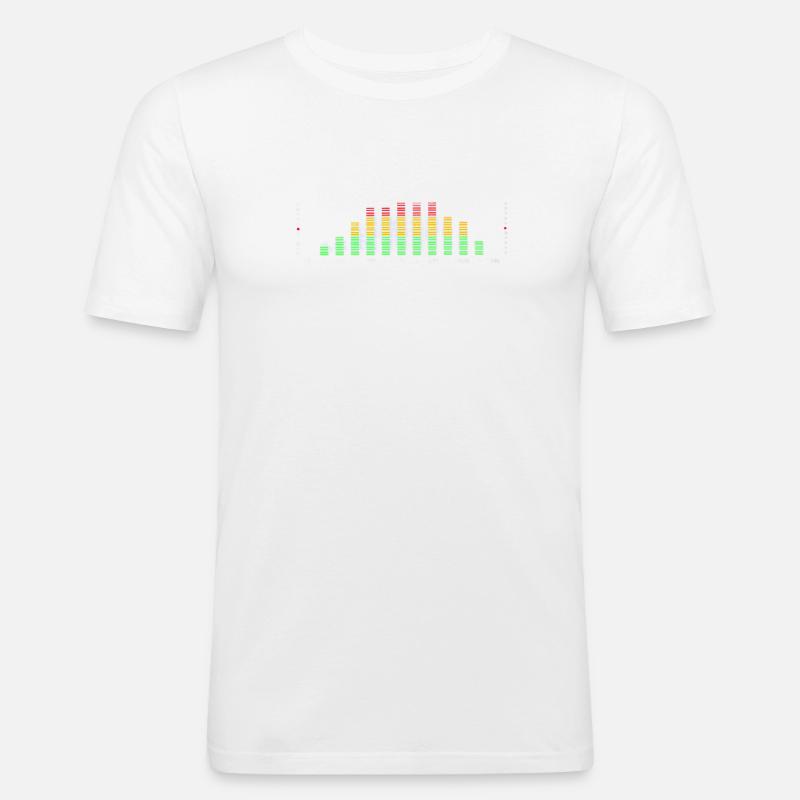 Rainbow Equalizer Pulse - Männer Slim Fit T-Shirt - Weiß