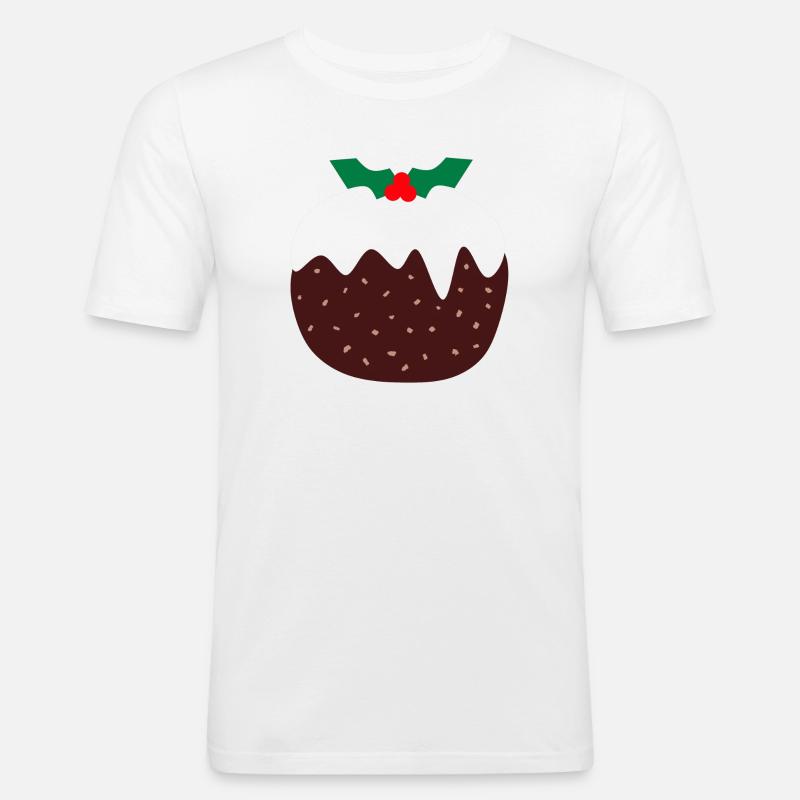Weihnachtspudding - Männer Slim Fit T-Shirt - Weiß