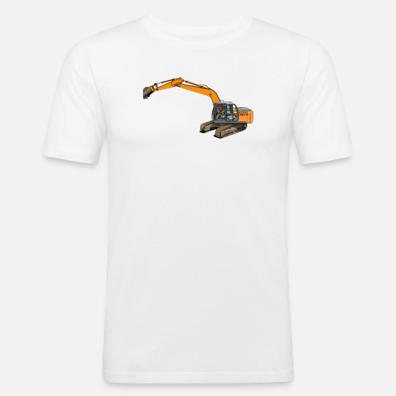 Löffelbagger greift ein - Männer Slim Fit T-Shirt - Weiß