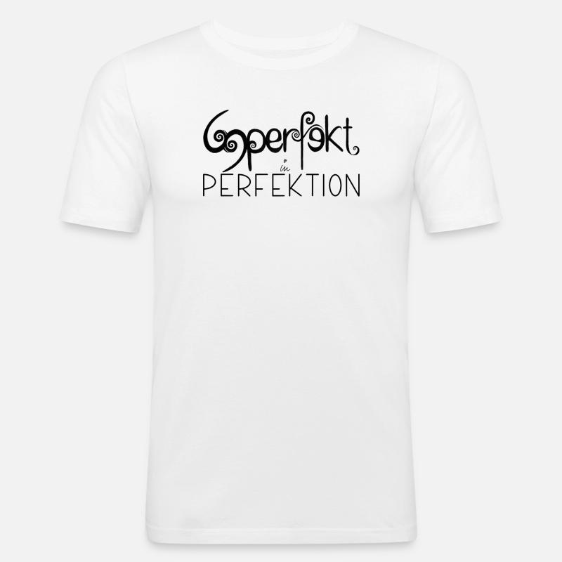 Statement - Männer Slim Fit T-Shirt - Weiß