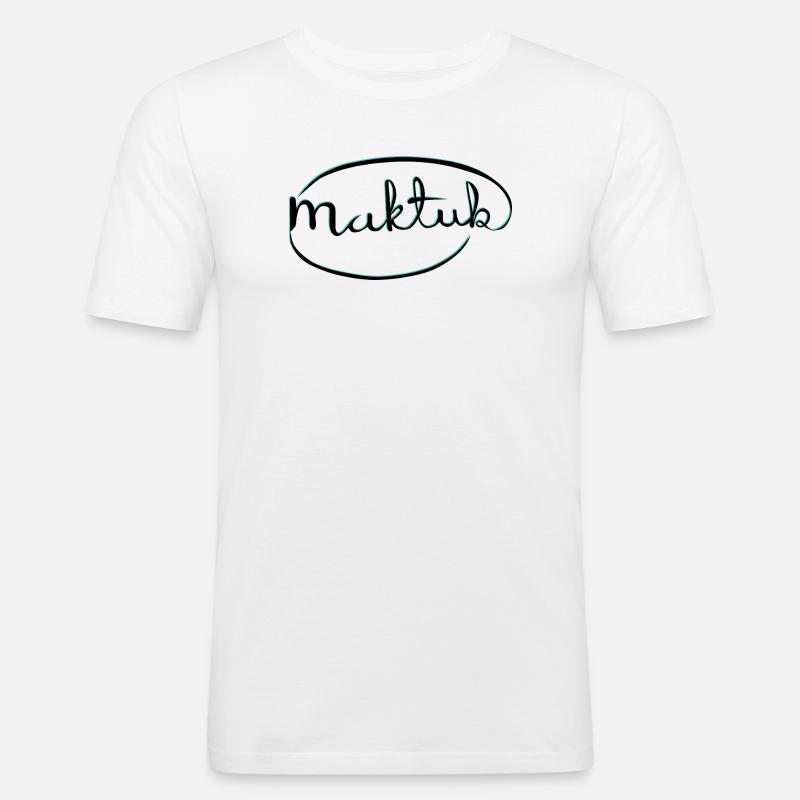MakeKita Mint Script - Men's Slim Fit T-Shirt - white