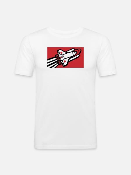 Space Shuttle Silhouette - Men's Slim Fit T-Shirt - white