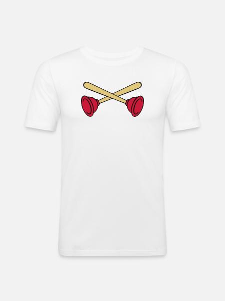 Pömpel crossed - Männer Slim Fit T-Shirt - Weiß