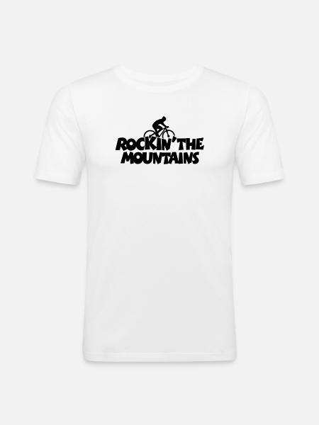 Rockin' the Mountains (Biking) - Men's Slim Fit T-Shirt - white