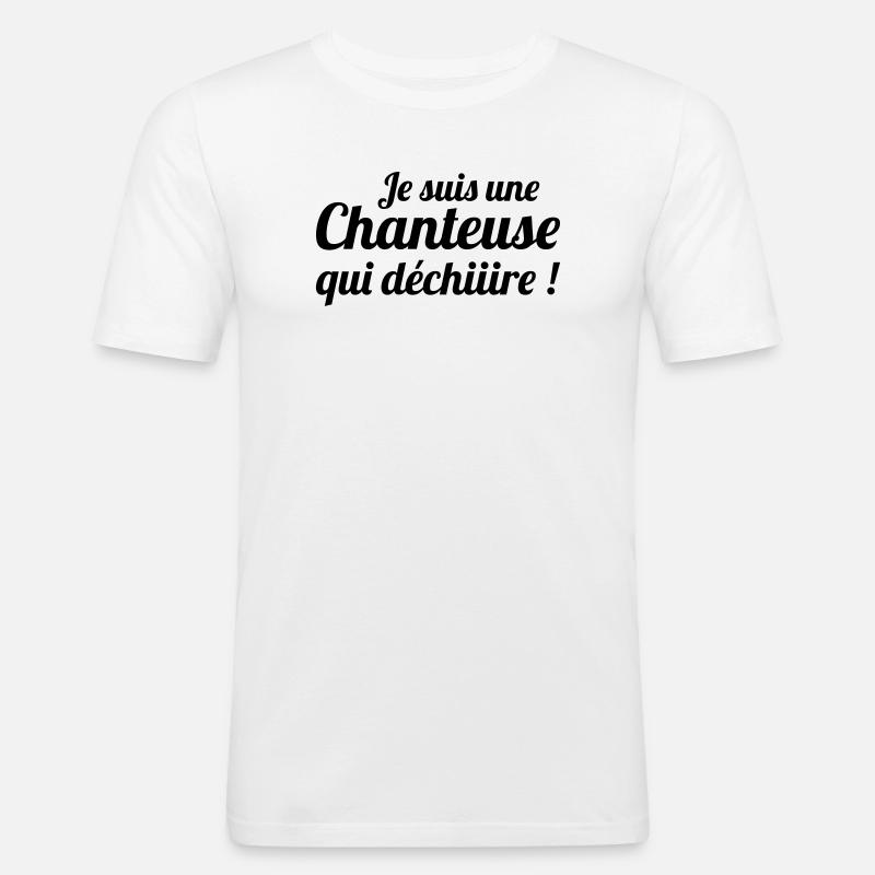 Ich bin ein Sänger, der tränt - Männer Slim Fit T-Shirt - Weiß