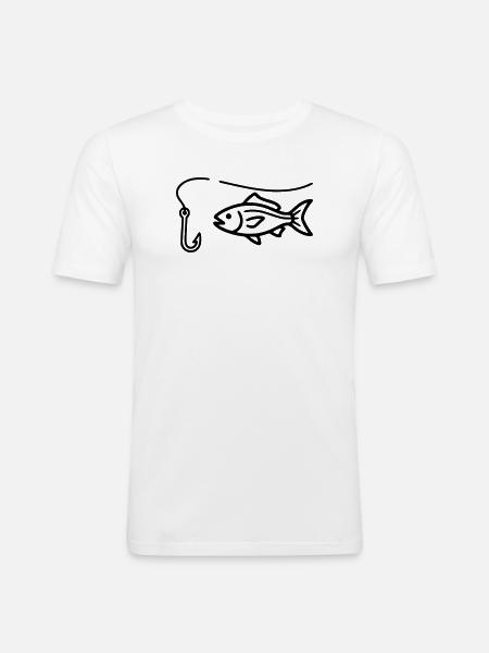 Club de pêche à l’hameçon - T-shirt près du corps Homme - blanc