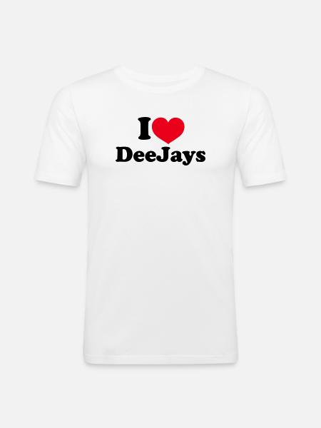 I Love DeeJays - Men's Slim Fit T-Shirt - white