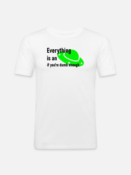 Ufo - Männer Slim Fit T-Shirt - Weiß