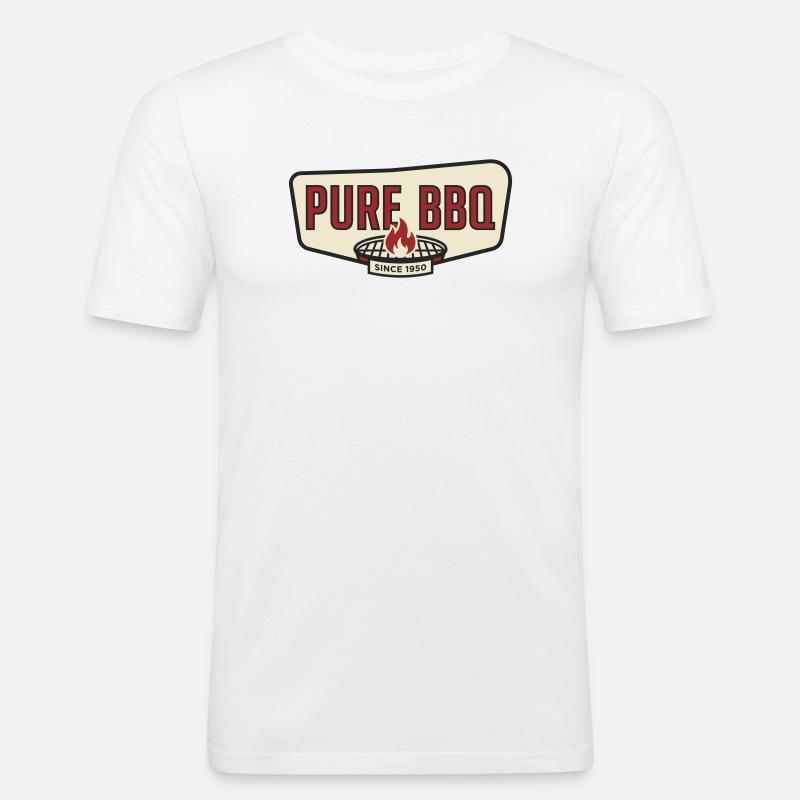 Pure Barbecue Retro Pitmaster Grill - Maglietta aderente da uomo - bianco