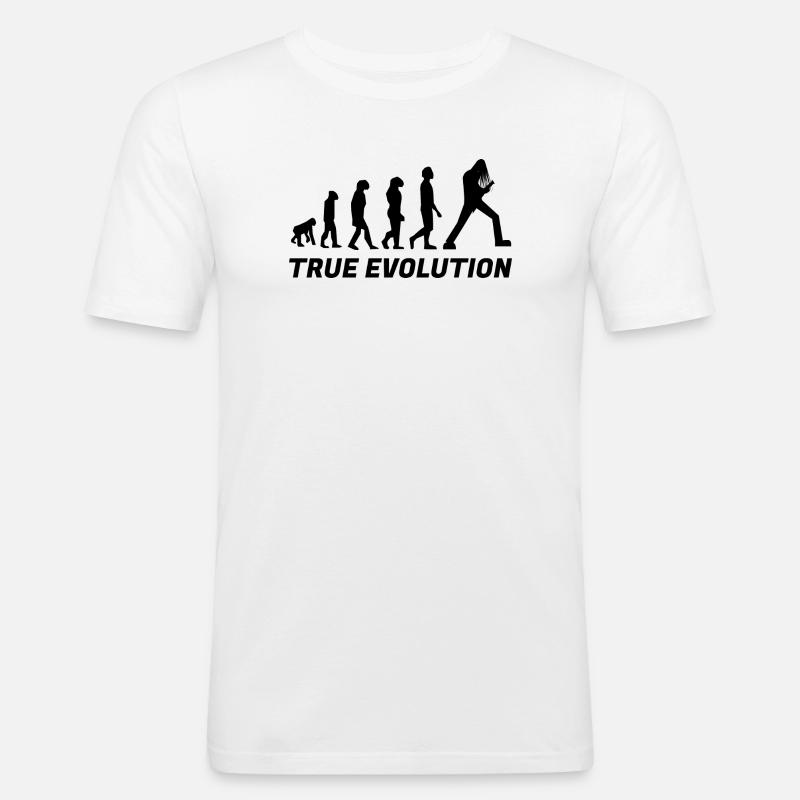 True evolution - vrai évolution metal - T-shirt près du corps Homme - blanc
