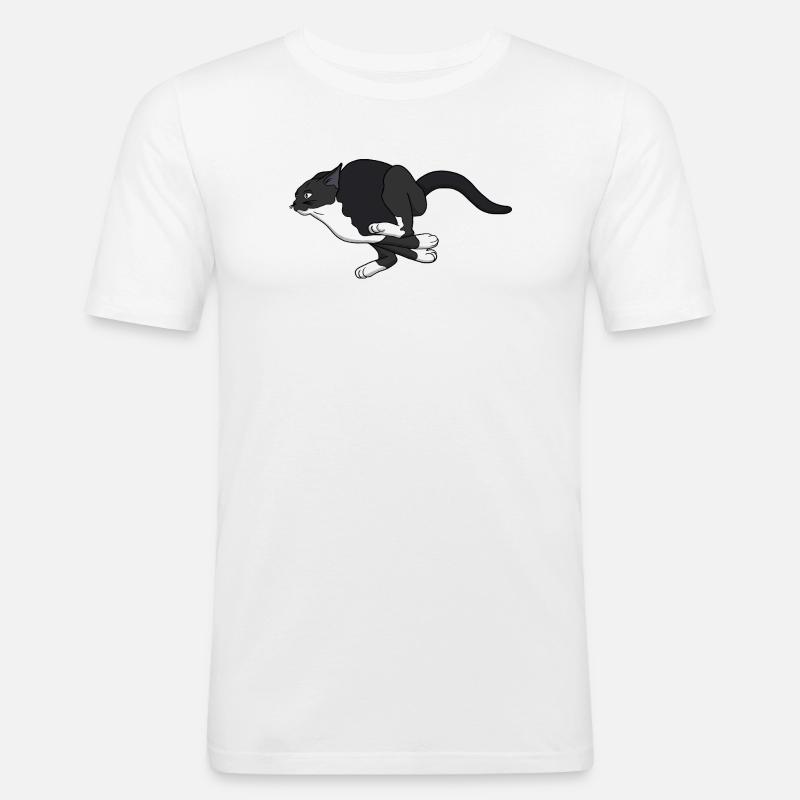 Midnight Leap Noir Kat - Herre Slim Fit T-Shirt - hvid