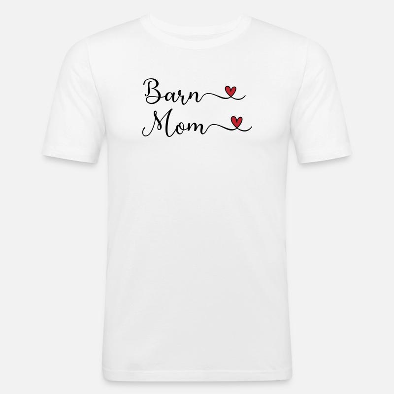 Barn Mom - Reitstall Mutter - Männer Slim Fit T-Shirt - Weiß