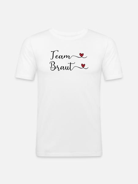 Team Braut mit Herz - Männer Slim Fit T-Shirt - Weiß