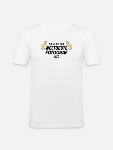 der weltbeste fotograf - Männer Slim Fit T-Shirt - Weiß