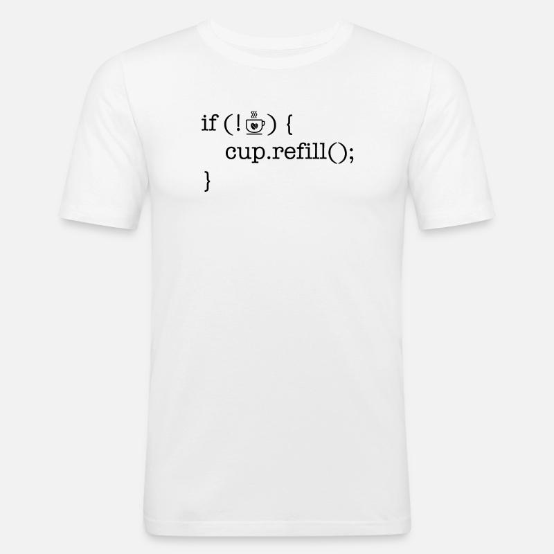 Coffee code software developer humor - Men's Slim Fit T-Shirt - white