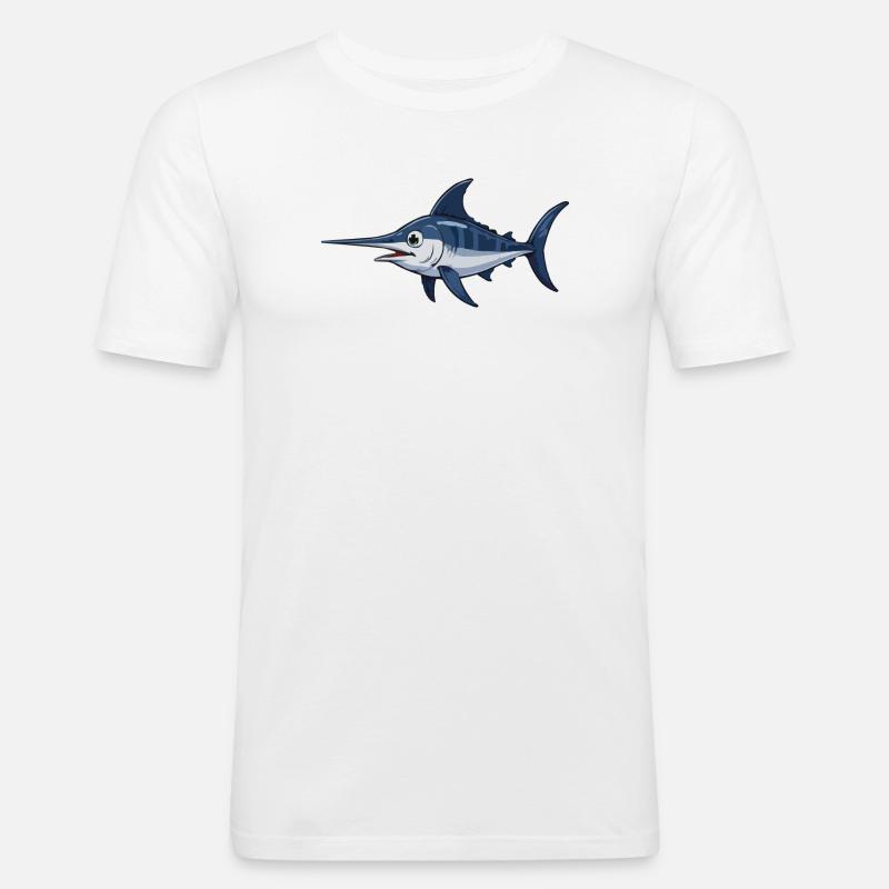 Marlin in Blue – Vector - Men's Slim Fit T-Shirt - white
