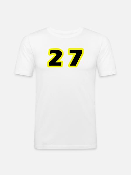 27 Number Symbol - Men's Slim Fit T-Shirt - white