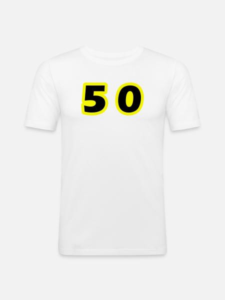 50 Number Symbol - Men's Slim Fit T-Shirt - white