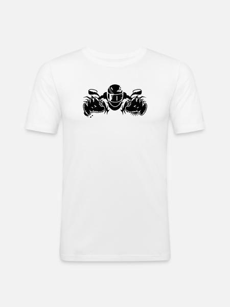 ride a motorcycle - Men's Slim Fit T-Shirt - white