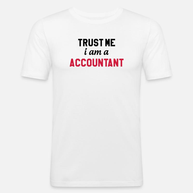 comptable / comptabilité / argent / Finance / Euro - T-shirt près du corps Homme - blanc