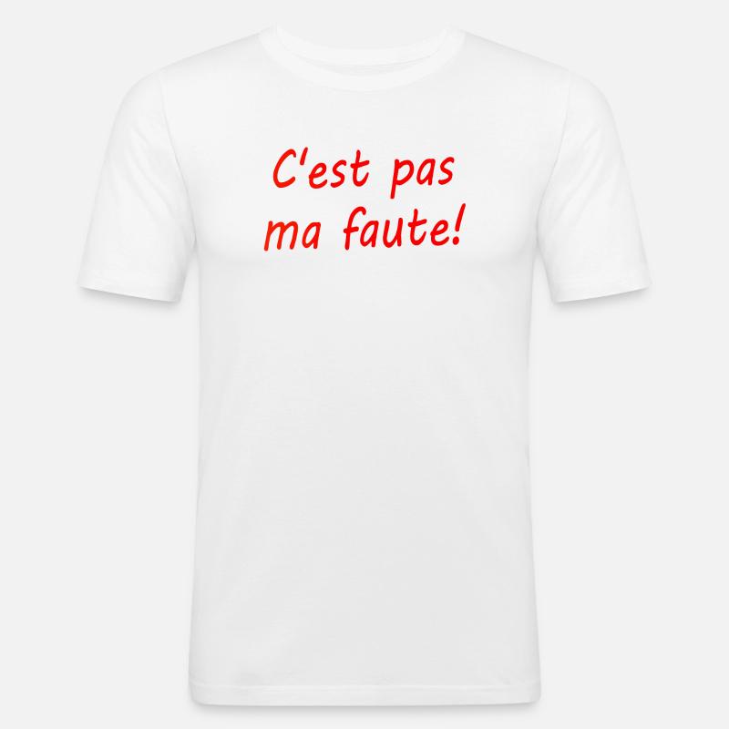 C'est pas ma faute ! - T-shirt près du corps Homme - blanc