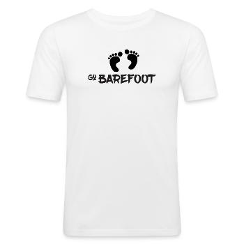 Go Barefoot - Barefoot Running - Men's Slim Fit T-Shirt - white - Front - Nik (191cm)