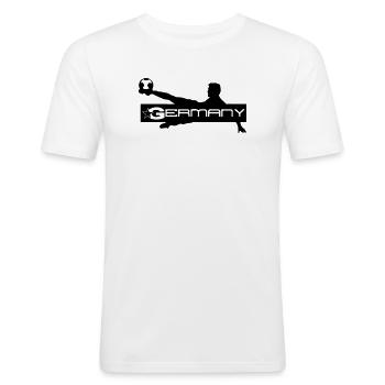 Germany Fußball Deutschland, WM, Sport,Geschenk - Männer Slim Fit T-Shirt - Weiß - Vorne - Nik (191cm)
