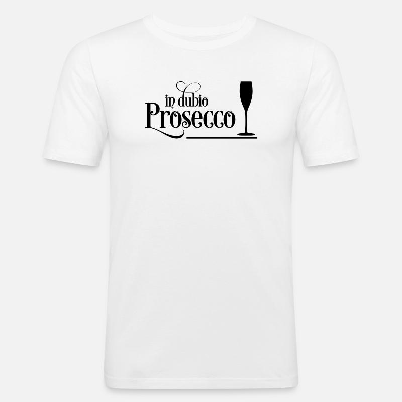 Prosecco - Männer Slim Fit T-Shirt - Weiß