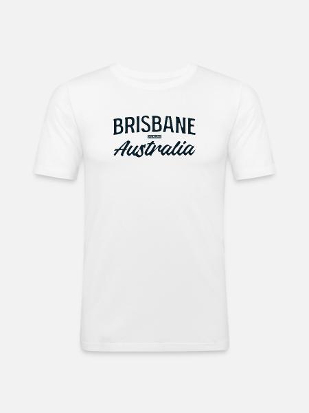 Brisbane Australia Script - Men's Slim Fit T-Shirt - white