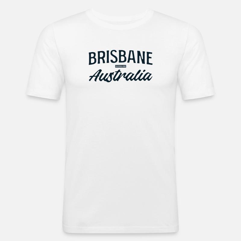 Brisbane Australia Script - Men's Slim Fit T-Shirt - white