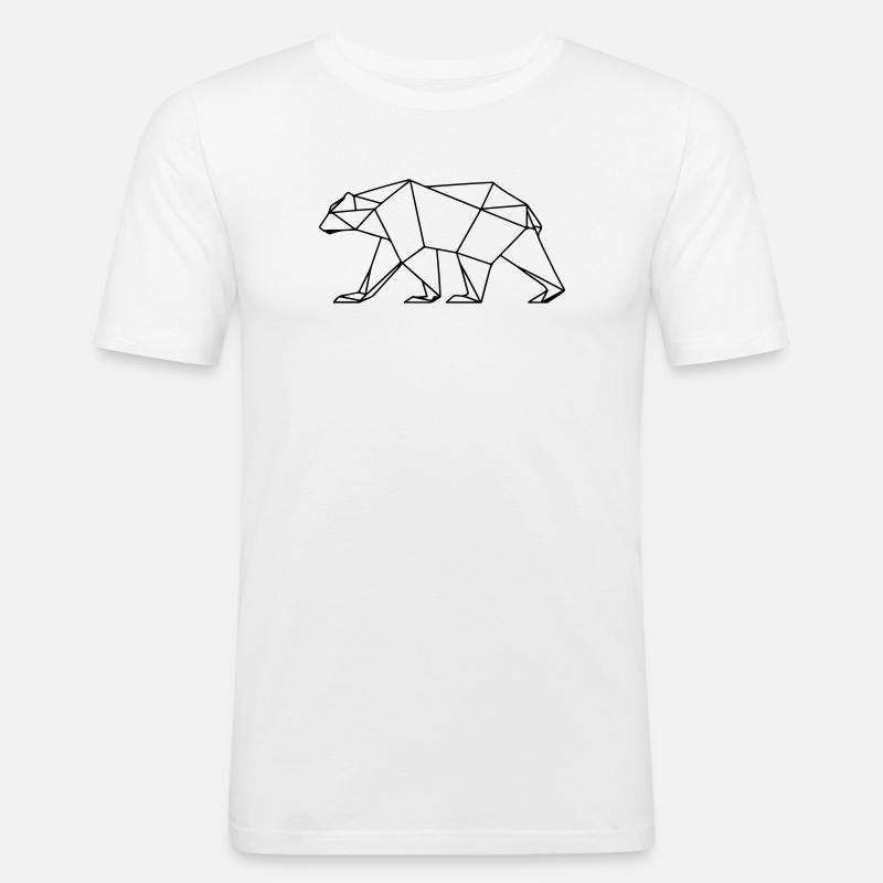 Polar Bär Polygon Eisbär Symbol - Männer Slim Fit T-Shirt - Weiß