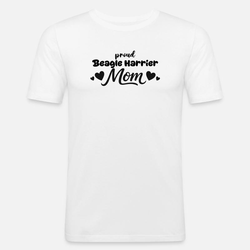 Stolze Beagle Harrier Mutter, Beagle-harrier - Männer Slim Fit T-Shirt - Weiß