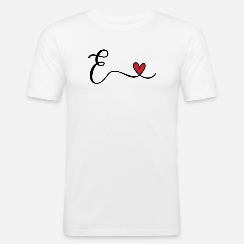 Letter E Monogram - Men's Slim Fit T-Shirt - white