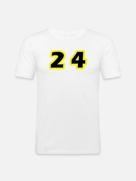 24 Symbole numérique - T-shirt près du corps Homme - blanc