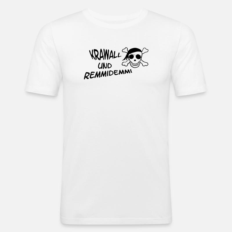 Krawall und Remmidemmi - Männer Slim Fit T-Shirt - Weiß