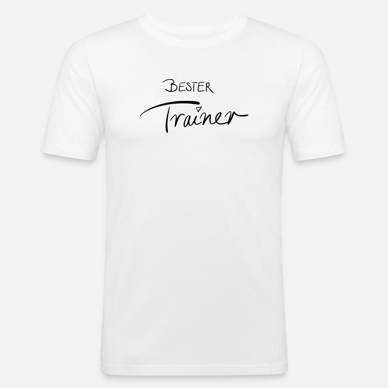 Bester Trainer - Männer Slim Fit T-Shirt - Weiß