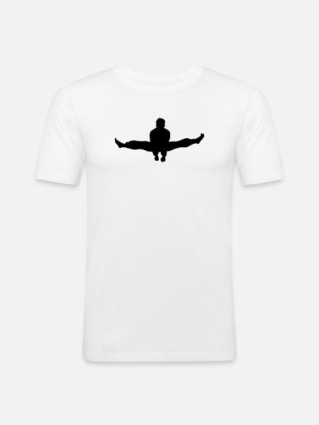 Karate oder Taekwondo Double Kick Schatten - Männer Slim Fit T-Shirt - Weiß