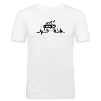 Van Heartbeat - Männer Slim Fit T-Shirt - Weiß - Vorne - Nik (191cm)