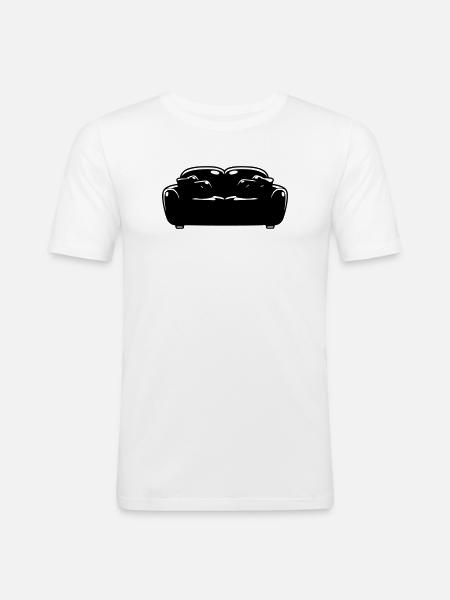 Sofa Couch Silhouette Chill Vector - Men's Slim Fit T-Shirt - white